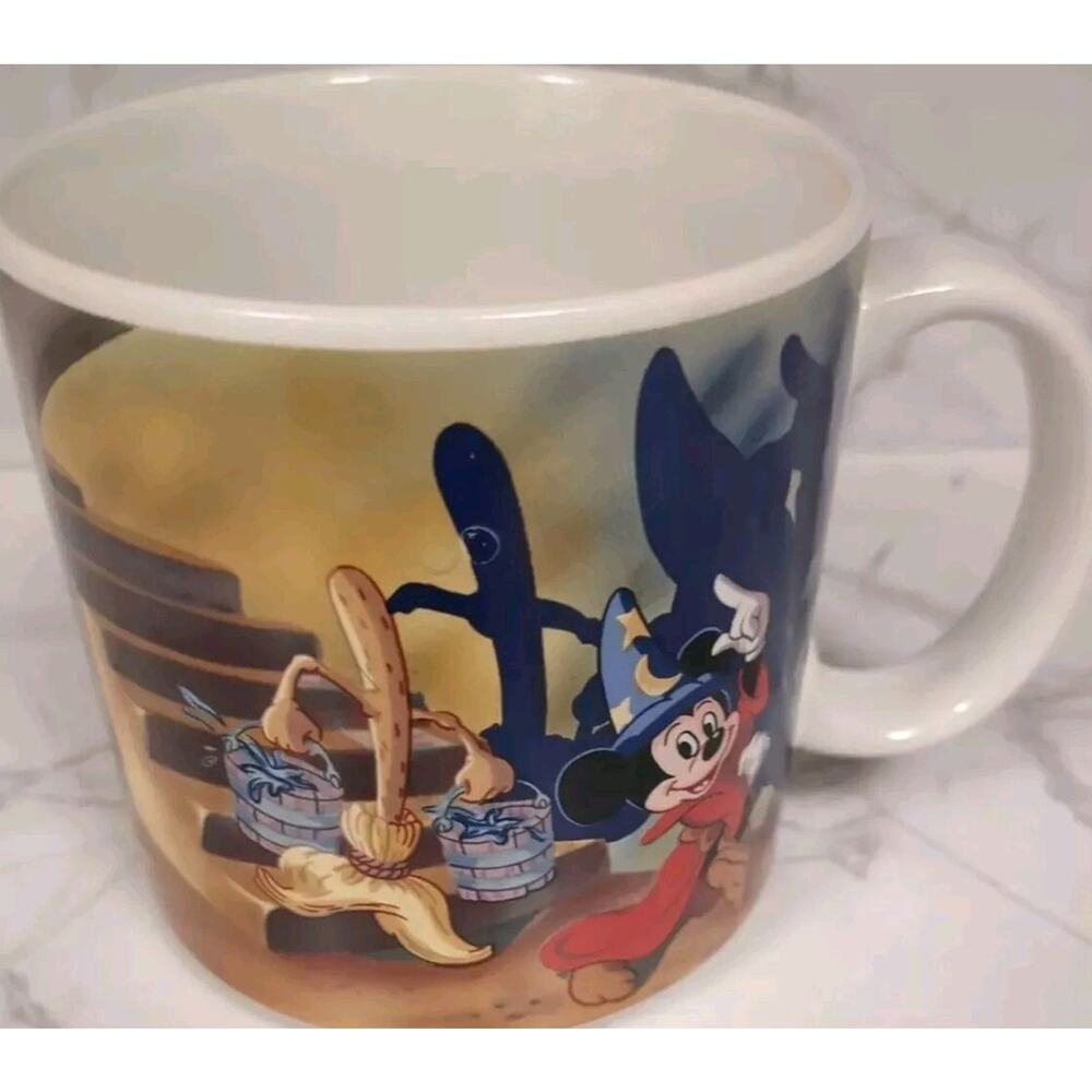 Walt Disney MICKEY MOUSE Sorcerer’s Apprentice Fantasia Dancing Broom Coffee Cup